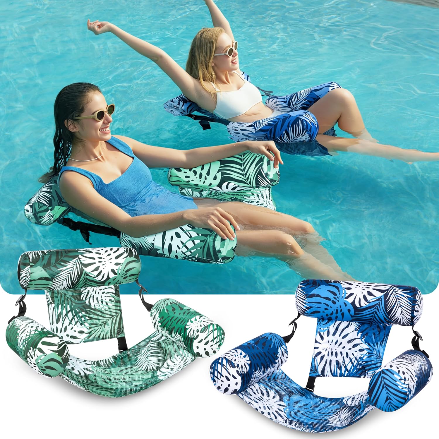 SLOOSH Inflatable Pool Floats Adult,2 Packs Floating Lounge Chairs,Blow up Pool Noodles for Adult Heavy Duty,Floating Chair for Party Summer Water Beach Lake Fun Quick Pick Grocers