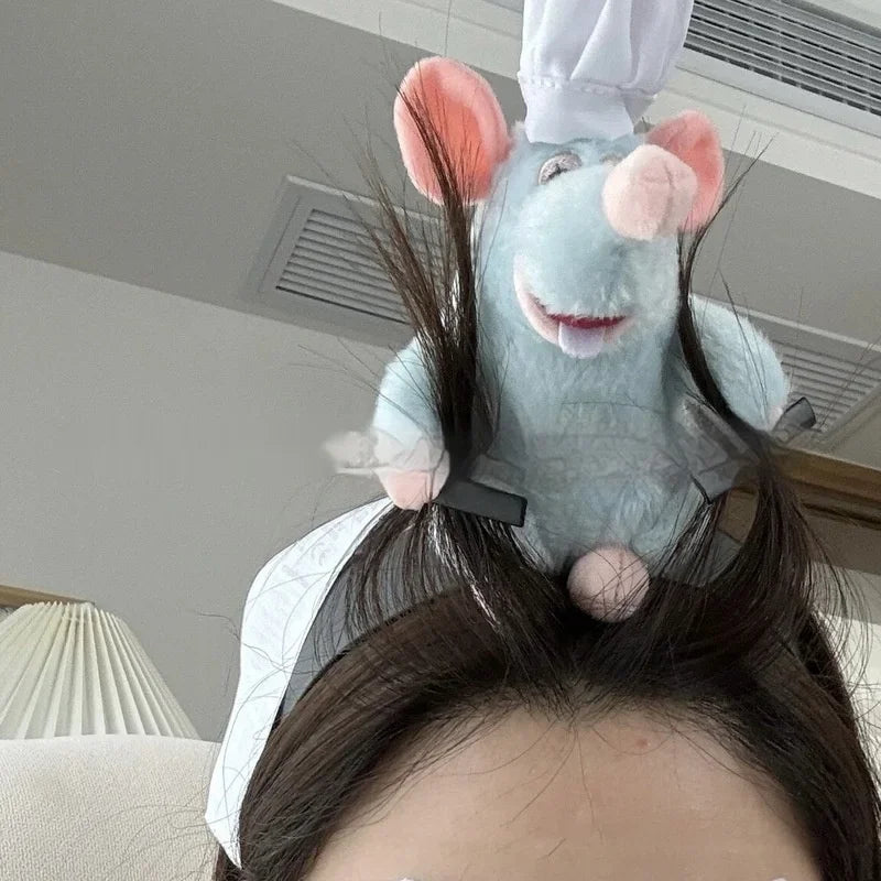 Ratatouille Hairband New Cartoon Plush Doll Headband French Wide-brimmed Hairpin Photo Headdress Creativity Girl Gift Quick Pick Grocers