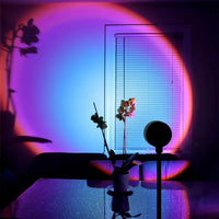 Rainbow projection lamp, USB decorative sunset atmosphere lamp, multi-angle rotatable, suitable for home living room and bedroom Quick Pick Grocers