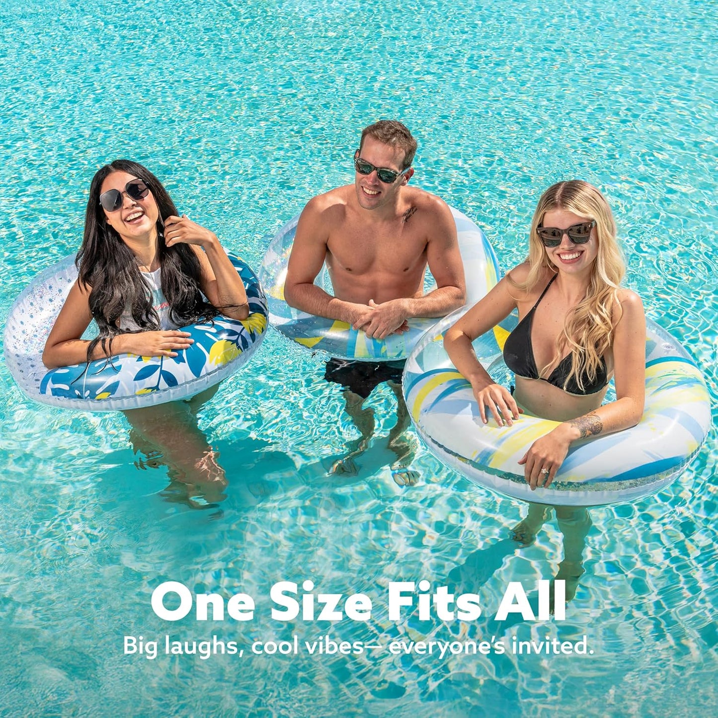 JOYIN 3 Pack Pool Floats, Pool Tube for Kids Swim Rings Inflatable Tubes, Floatie Ring Water Toys for Swimming, Summer Beach Party Quick Pick Grocers
