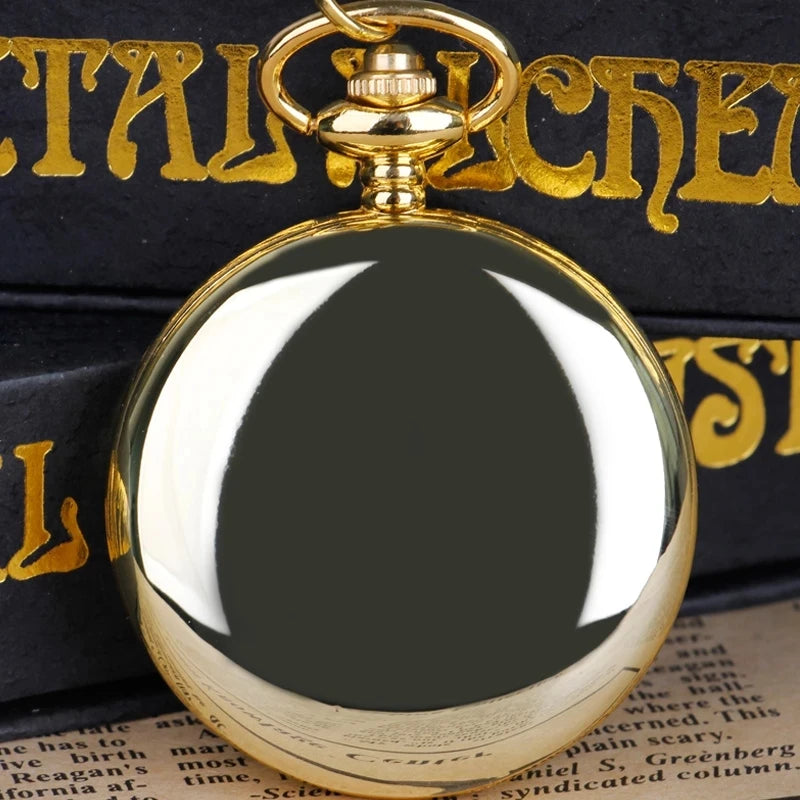 Luxury Gold Quartz Pocket Watch Gift Box Set For Family Fashion Casual Necklace Pendant Unisex Pocket&Fob Chain Watches with Box Quick Pick Grocers
