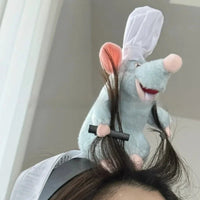 Ratatouille Hairband New Cartoon Plush Doll Headband French Wide-brimmed Hairpin Photo Headdress Creativity Girl Gift Quick Pick Grocers
