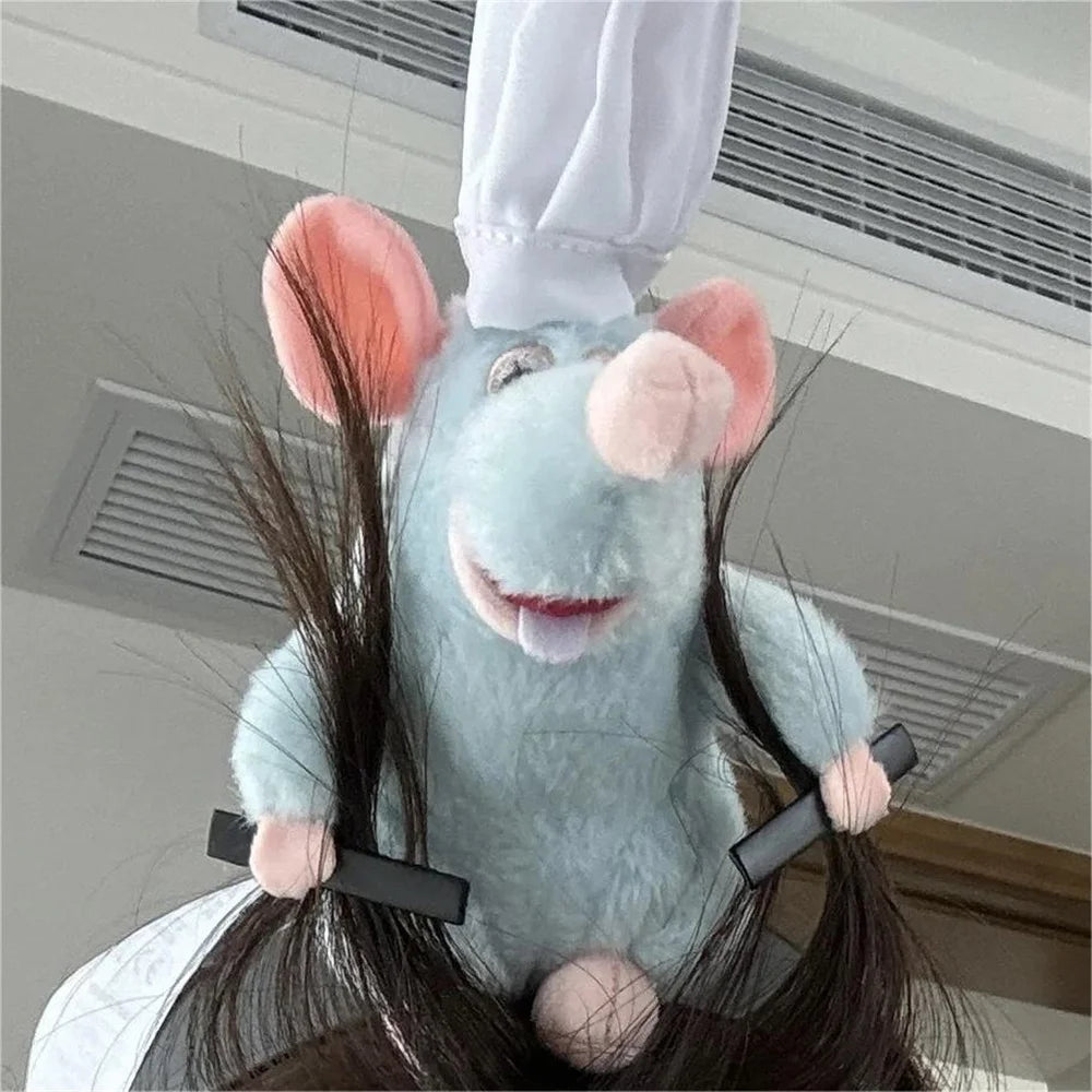Ratatouille Hairband New Cartoon Plush Doll Headband French Wide-brimmed Hairpin Photo Headdress Creativity Girl Gift Quick Pick Grocers