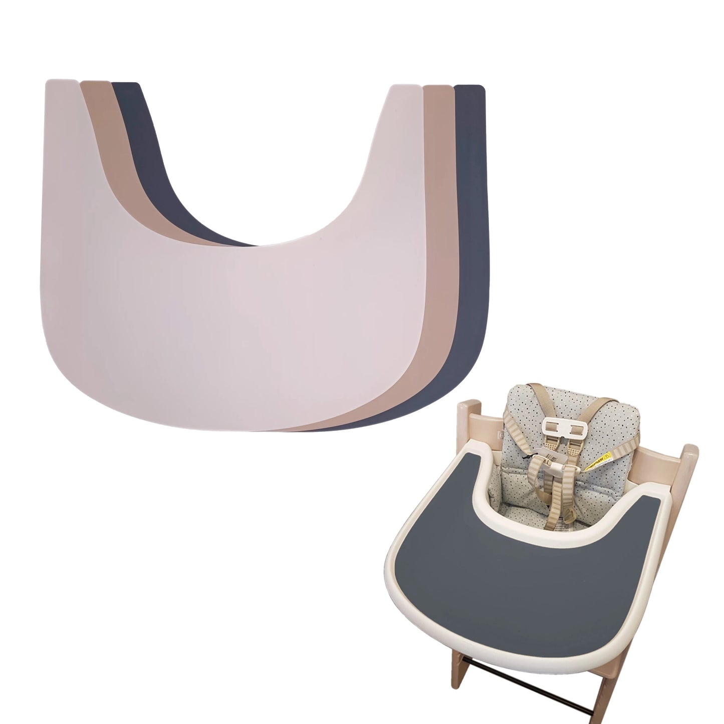 1pcs-Easy To Clean Trip Trap Placemat Silicone Baby Dining Feeding Mat Highchair Flat Tray Placemat For Baby Purest Peak