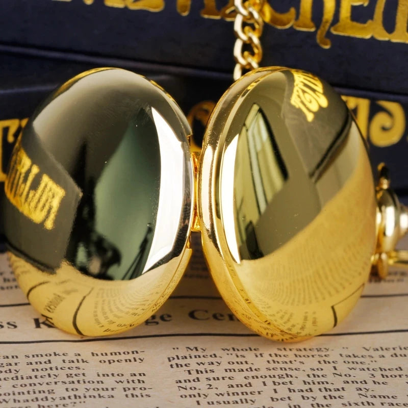 Luxury Gold Quartz Pocket Watch Gift Box Set For Family Fashion Casual Necklace Pendant Unisex Pocket&Fob Chain Watches with Box Quick Pick Grocers