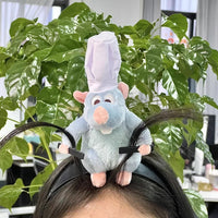 Ratatouille Hairband New Cartoon Plush Doll Headband French Wide-brimmed Hairpin Photo Headdress Creativity Girl Gift Quick Pick Grocers