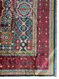 Hand-Knotted Mamluk Wool Rug – 8'4" x 9'9" – Intricate Geometric Masterpiece