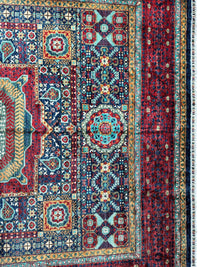 Hand-Knotted Mamluk Wool Rug – 8'4" x 9'9" – Intricate Geometric Masterpiece