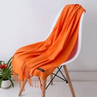 2022 fashion Tassels women scarf shawls and Wraps lady Designer solid female hijab stoles long pashmina foulard head scarves Econic Blanks