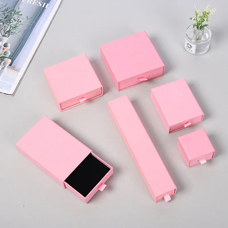 10pcs Paper Jewelry Gift Box For Ring Earrings Pendant Necklace Bracelet Stud Organizer Wedding Favors Jewellery Packaging Sack Purest Peak