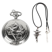 Fullmetal Alchemist High Grade Gifts Sets Pocket Watch Cosplay Japan Anime Necklace Clock Accessories With Box CF1217 Quick Pick Grocers