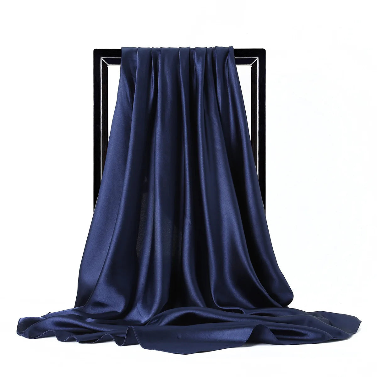 Luxury Brand Silk Scarf Women Satin Solid color Hijab Scarves Muslim Pareo Bandana Female Shawl Wrap Headband Foulard 90*90cm Quick Pick Grocers