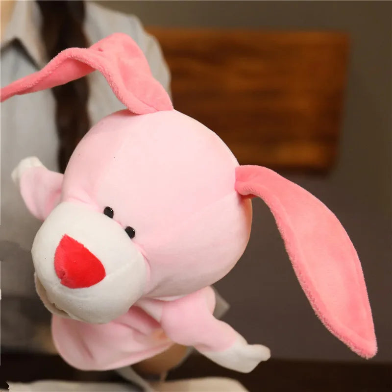 Stuffed Plush Animals Toys Hand Finger Story Puppet Kawaii Dolls Educational Baby Toys Lion Elephant Bunny Monkey Children GIft Purest Peak
