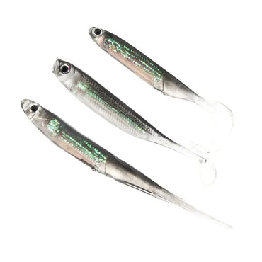 5Pcs/lot Fishing Soft Bait 7CM 7.5CM 1.7G 2.3G 2.7G T Tail fish Fishing Lures Rainbow Color Sequin Swing Fishing Spinner Bait Econic Blanks