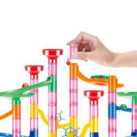 Marble Run Race Track Building Blocks Kids 3D Maze Ball Roll Toy DIY Marble Run Race Coaster Set 80/105/109/133pc Christmas Gift Purest Peak