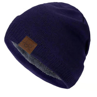 Unisex URGENTMAN Labal Winter Hats Solid Color Knitted Hats For Men And Women Beanie Cap Outdoor Add Fur Lining Warm Sports Hats Purest Peak