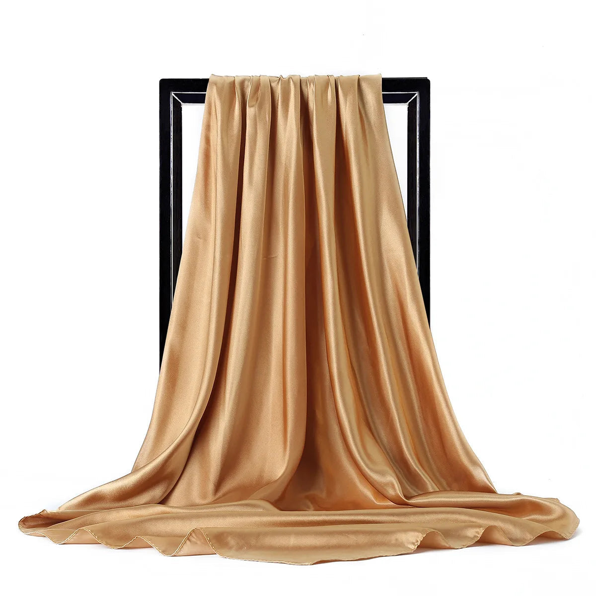 Luxury Brand Silk Scarf Women Satin Solid color Hijab Scarves Muslim Pareo Bandana Female Shawl Wrap Headband Foulard 90*90cm Quick Pick Grocers