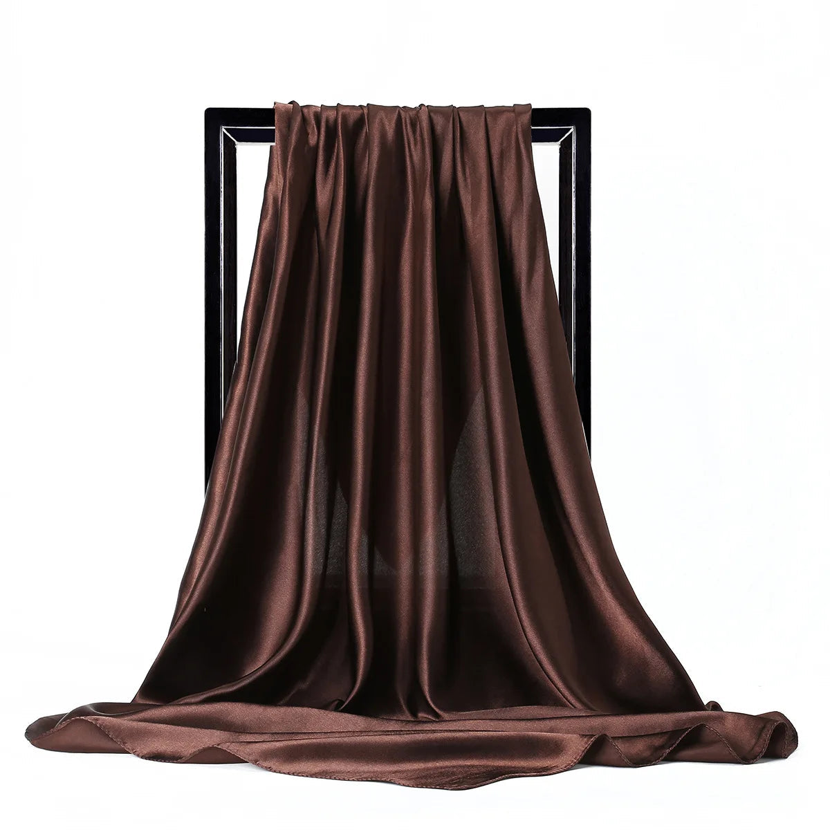 Luxury Brand Silk Scarf Women Satin Solid color Hijab Scarves Muslim Pareo Bandana Female Shawl Wrap Headband Foulard 90*90cm Quick Pick Grocers