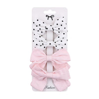 4Pcs/set Leopard Dot Print Bowknot Hair Bow Clips Baby Girls Lace Cotton Linen Barrettes Safety Hairpins Headwear Accessories Purest Peak