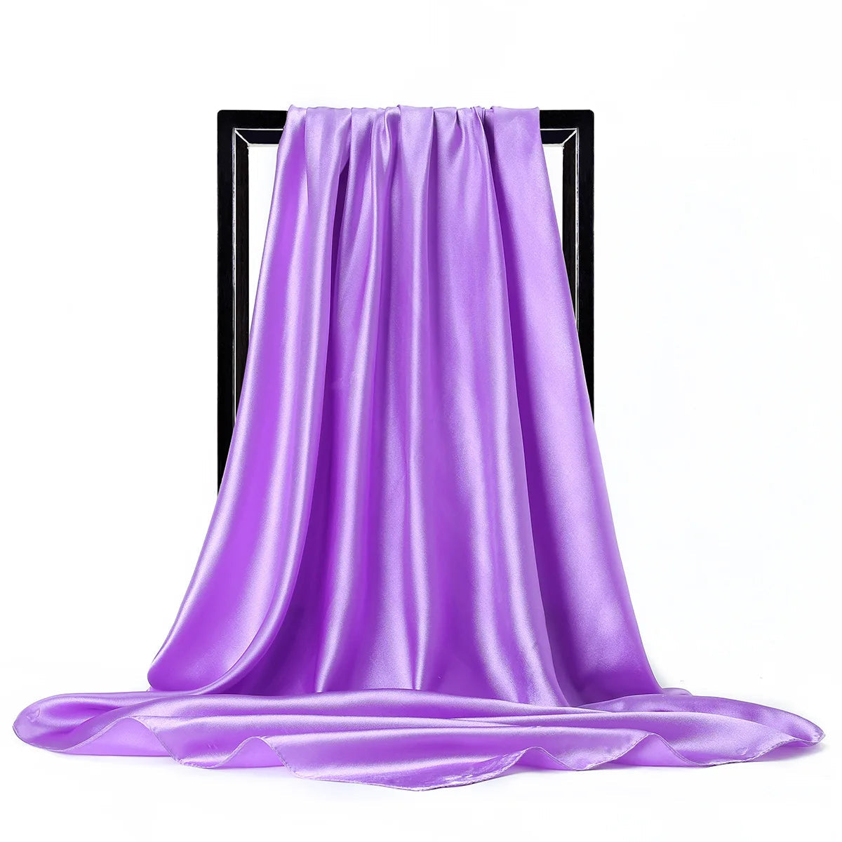 Luxury Brand Silk Scarf Women Satin Solid color Hijab Scarves Muslim Pareo Bandana Female Shawl Wrap Headband Foulard 90*90cm Quick Pick Grocers