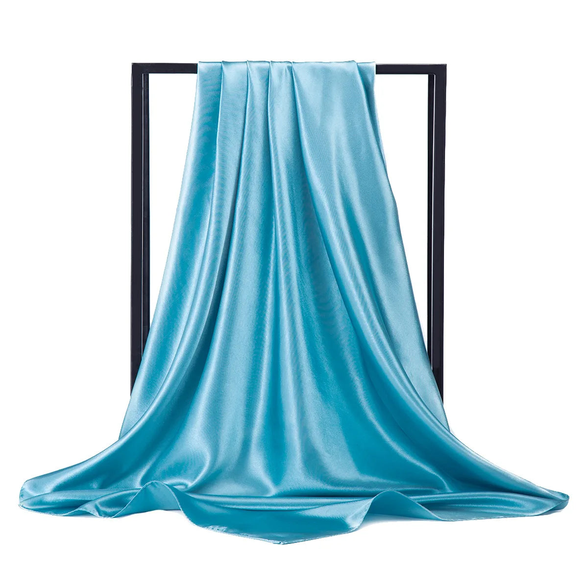 Luxury Brand Silk Scarf Women Satin Solid color Hijab Scarves Muslim Pareo Bandana Female Shawl Wrap Headband Foulard 90*90cm Quick Pick Grocers