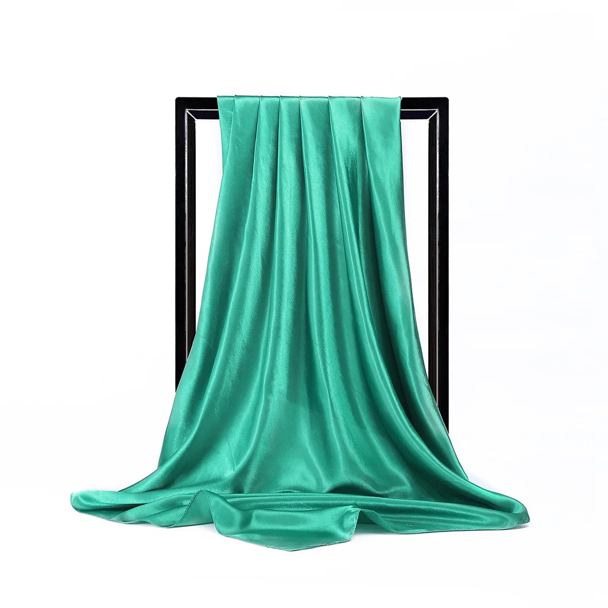 Luxury Brand Silk Scarf Women Satin Solid color Hijab Scarves Muslim Pareo Bandana Female Shawl Wrap Headband Foulard 90*90cm Quick Pick Grocers