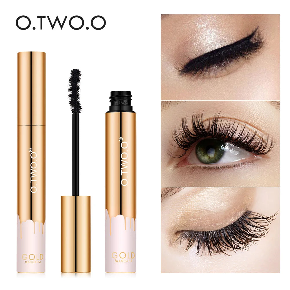 O.TWO.O 3D Mascara Lengthening Black Lash Eyelash Extension Eye Lashes Brush Beauty Makeup Long-wearing Gold Color Mascara Purest Peak