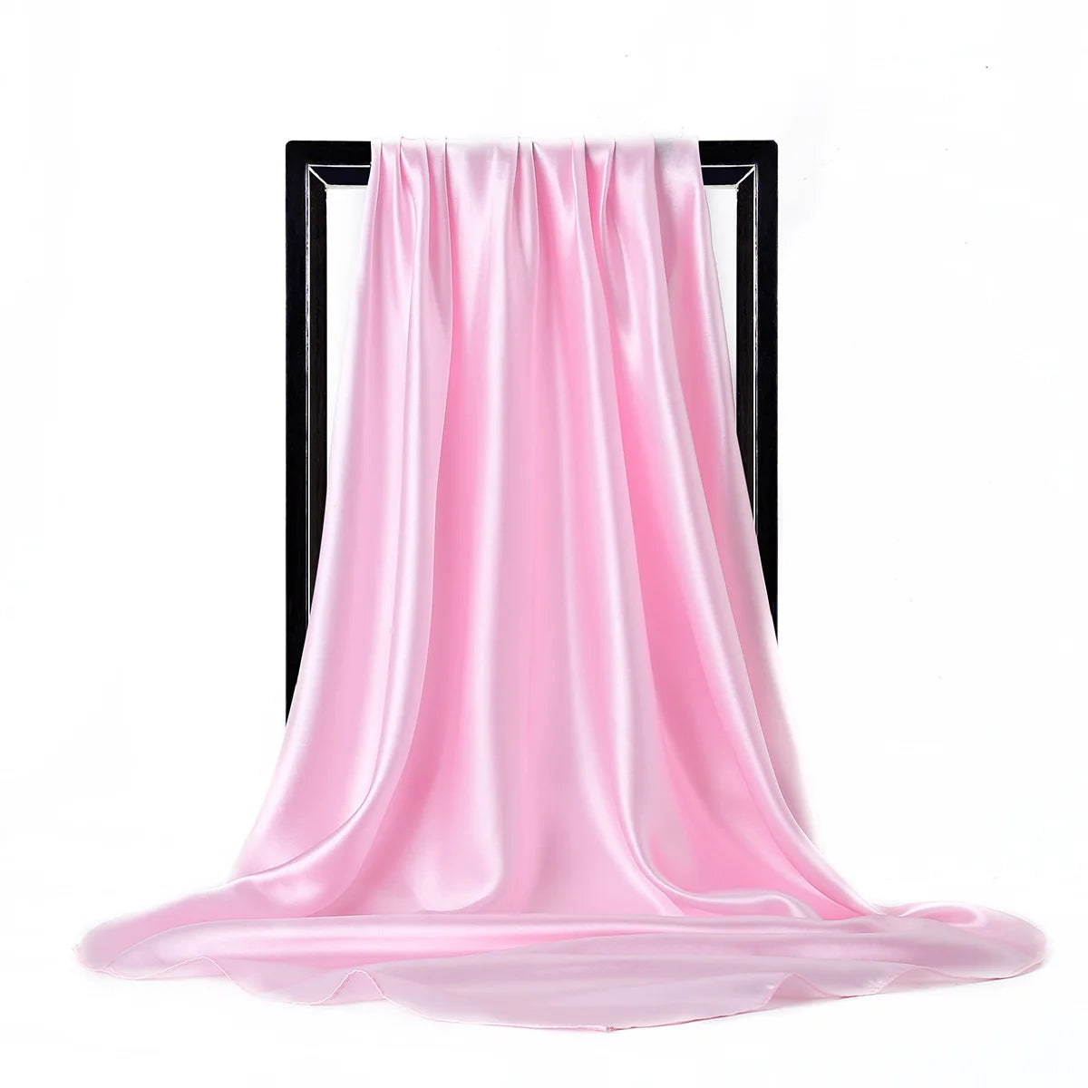 Luxury Brand Silk Scarf Women Satin Solid color Hijab Scarves Muslim Pareo Bandana Female Shawl Wrap Headband Foulard 90*90cm Quick Pick Grocers