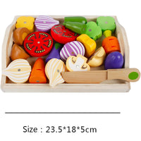 Simulation Kitchen Pretend Toy Wooden Classic Game Montessori Educational Toy For Children Kids Gift Cutting Fruit Vegetable Set Econic Blanks