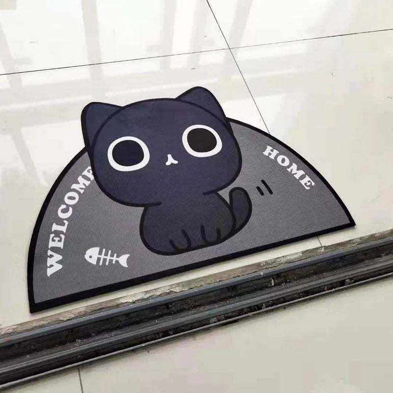Semicircular Cartoon Door Mat Welcome Entrance Rugs for Home Small Carpet for Bedroom Bathroom Floor Doormats Non-Slip Pet Pads Quick Pick Grocers