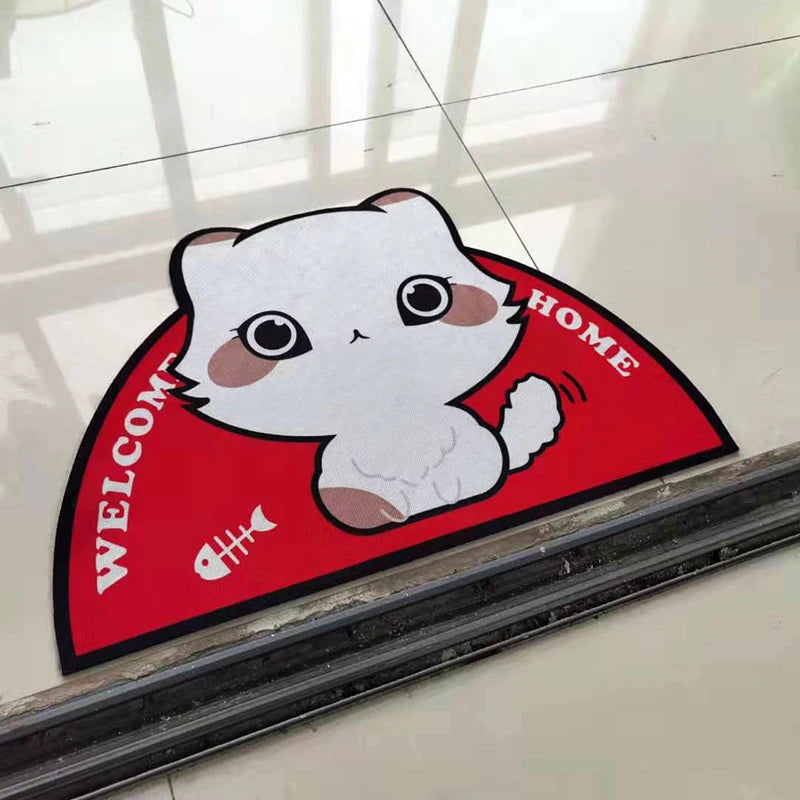 Semicircular Cartoon Door Mat Welcome Entrance Rugs for Home Small Carpet for Bedroom Bathroom Floor Doormats Non-Slip Pet Pads Quick Pick Grocers