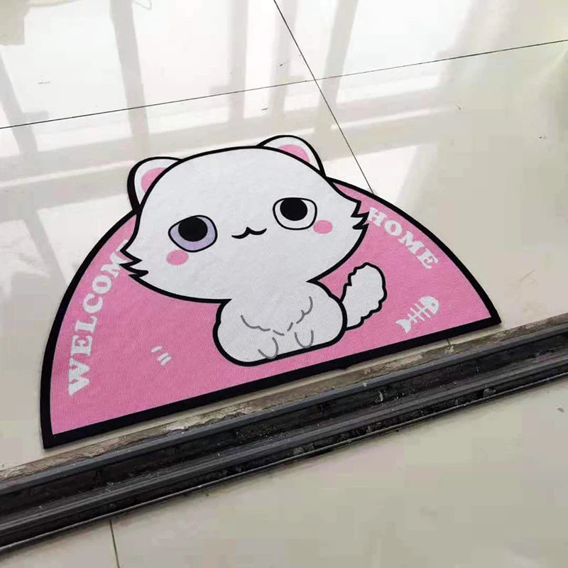 Semicircular Cartoon Door Mat Welcome Entrance Rugs for Home Small Carpet for Bedroom Bathroom Floor Doormats Non-Slip Pet Pads Quick Pick Grocers