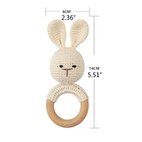 BPA Free Baby Wooden Teether Crochet Cartoon Baby Rattle Toys Wooden Ring Rodent Toys Mobile Gym Kids Newborn Educational Toys Purest Peak