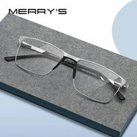 MERRYS DESIGN Men Titanium Alloy Glasses Frame Fashion Male Square Ultralight Eye Myopia Prescription Eyeglasses S2001 Econic Blanks