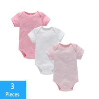 3PCS/Lot Baby Clothes Boy/Girl Baby Bodysuit Summer Clothes Solid Color Romper Soft Cotton Jumpsuit For Newborns Clothing 2021 Econic Blanks