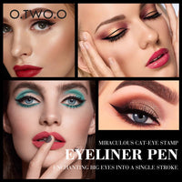O.TWO.O Eyeliner Stamp Black Liquid Eyeliner Pen Waterproof Fast Dry Double-ended Eye Liner Pencil Make-up for Women Cosmetics Purest Peak