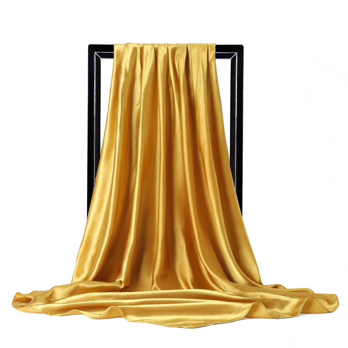 Luxury Brand Silk Scarf Women Satin Solid color Hijab Scarves Muslim Pareo Bandana Female Shawl Wrap Headband Foulard 90*90cm Quick Pick Grocers