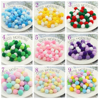 Pompoms 8/10/15/20/25/30mm Soft Pompons Colorful Fluffy Plush Craft DIY Pom Pom Fur Ball Pon Pon Home Decoration Kids Toys 10g Econic Blanks