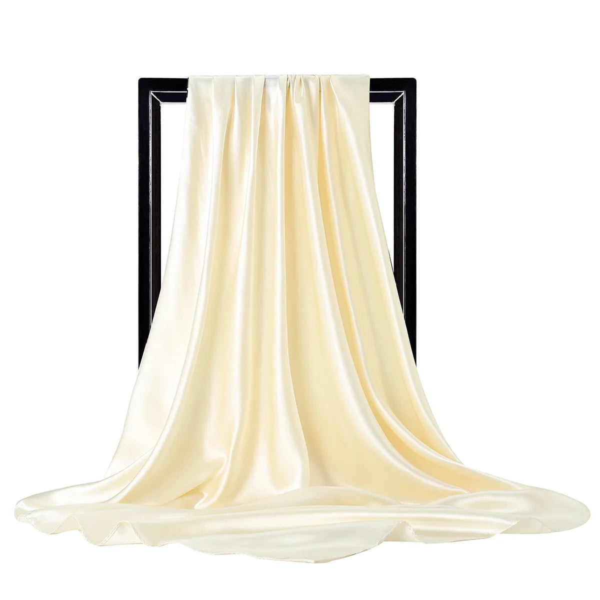 Luxury Brand Silk Scarf Women Satin Solid color Hijab Scarves Muslim Pareo Bandana Female Shawl Wrap Headband Foulard 90*90cm Quick Pick Grocers