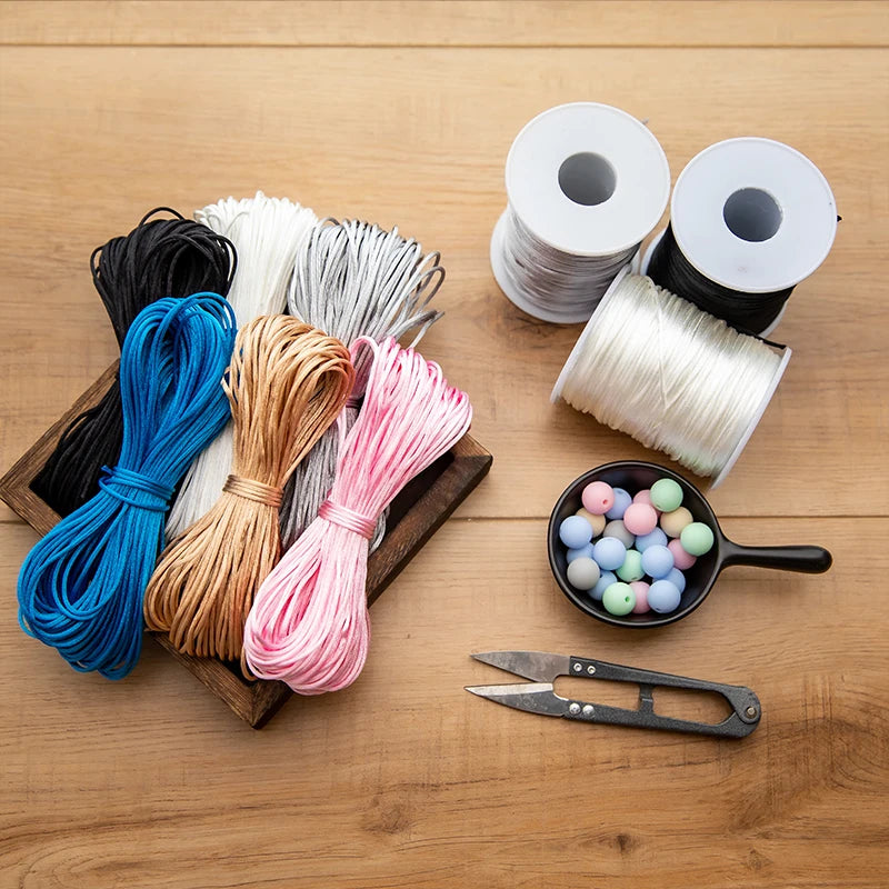 1pc 1mm 80m Satin Silk Rope Nylon Cord Colorful Baby Teether Accessories Teething Necklace Rattail Cord DIY Tool Toys Baby Purest Peak