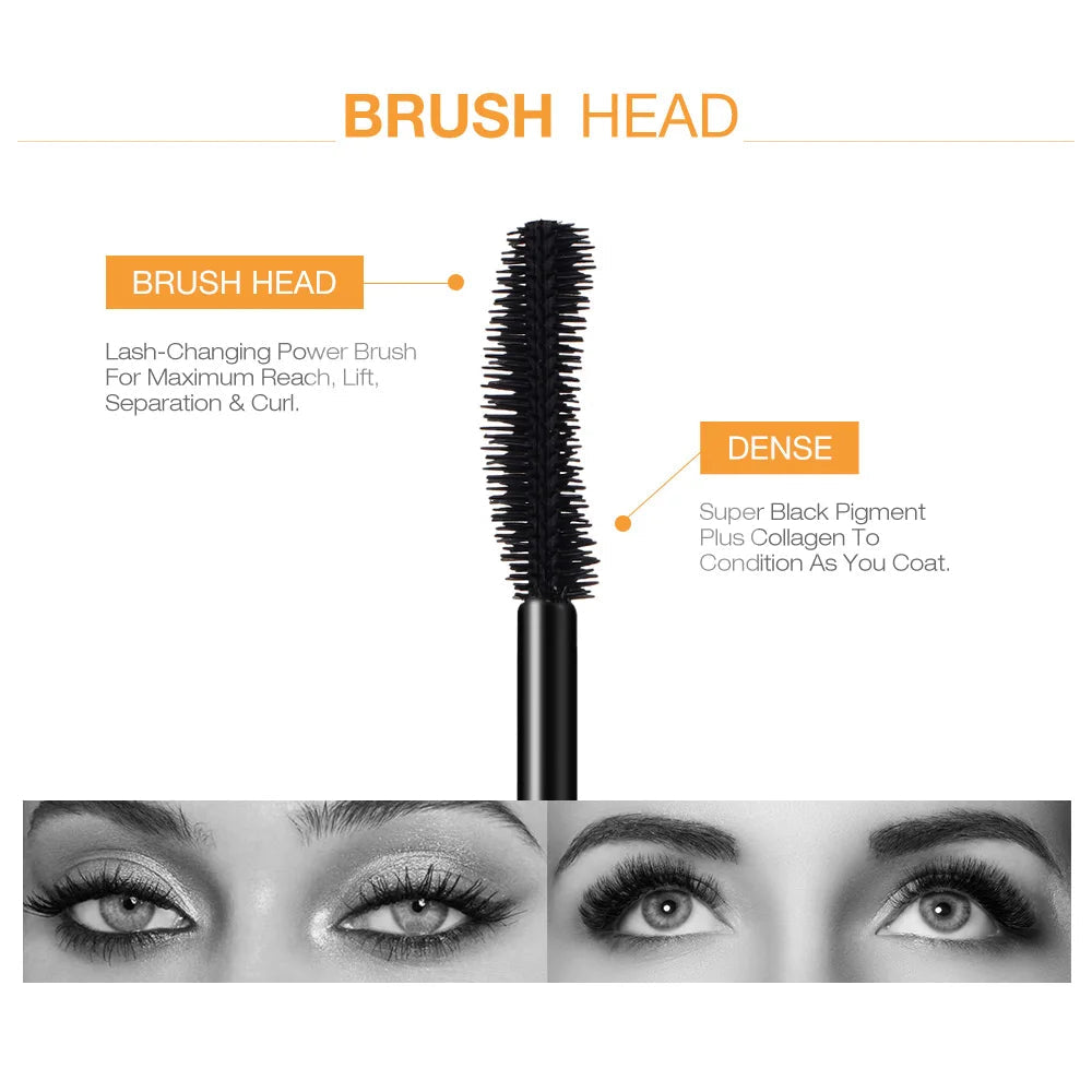 O.TWO.O 3D Mascara Lengthening Black Lash Eyelash Extension Eye Lashes Brush Beauty Makeup Long-wearing Gold Color Mascara Purest Peak