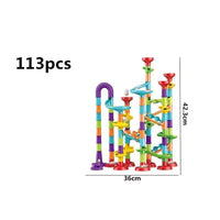 Marble Run Race Track Building Blocks Kids 3D Maze Ball Roll Toy DIY Marble Run Race Coaster Set 80/105/109/133pc Christmas Gift Purest Peak