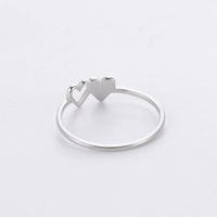 COOLTIME Initial Letter Ring for Women Stainless Steel A-Z Alphabet Double Heart Rings Simple Wedding Cheap Gift For Lover Quick Pick Grocers