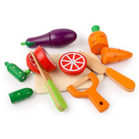 Simulation Kitchen Pretend Toy Wooden Classic Game Montessori Educational Toy For Children Kids Gift Cutting Fruit Vegetable Set Econic Blanks