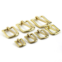 Solid Brass Belt Buckle End Bar Heel bar Buckle Single Pin Belt Half Buckle For Leather Craft Bag Strap Jeans Webbing Dog Collar Quick Pick Grocers