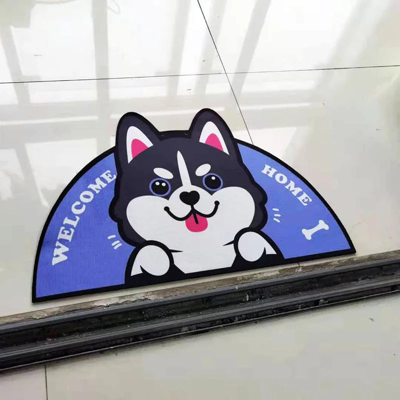 Semicircular Cartoon Door Mat Welcome Entrance Rugs for Home Small Carpet for Bedroom Bathroom Floor Doormats Non-Slip Pet Pads Quick Pick Grocers