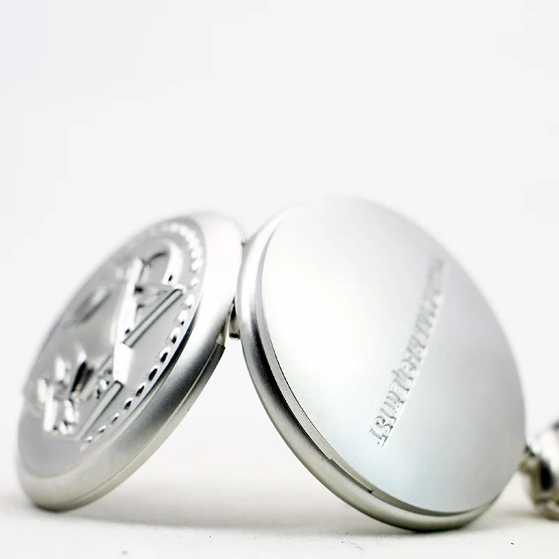 Antique Silver Fullmetal Alchemist Necklace Pendant Quartz Pocket Watch With Chain Gift Quick Pick Grocers