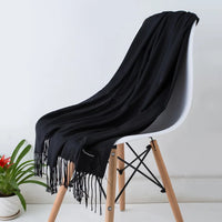 2022 Fashion Winter Women Scarf Thin Shawls and Wraps Lady Solid Female Hijab Stoles Long Cashmere Pashmina Foulard Head Scarves Quick Pick Grocers