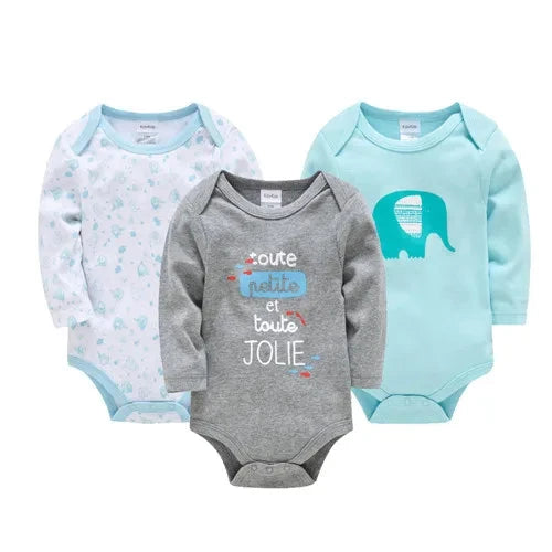 6 PCS 3 PCS Kavkas Baby Boys Girls Bodysuit Long Sleeve 100% Cotton Baby Clothes 0-12 months Newborn body bebe Jumpsuit Clothing Econic Blanks