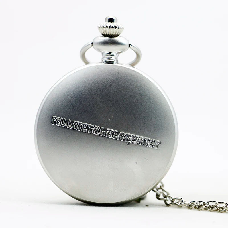 Antique Silver Fullmetal Alchemist Necklace Pendant Quartz Pocket Watch With Chain Gift Quick Pick Grocers
